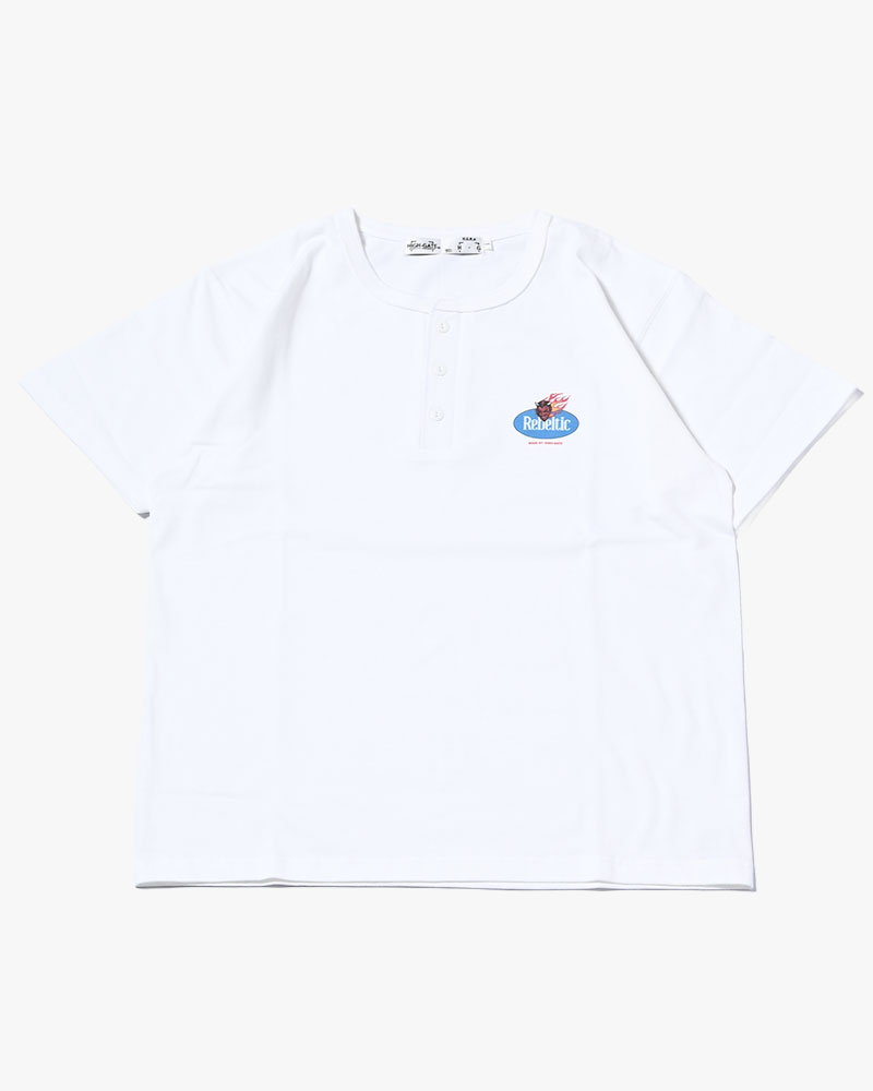 RETRO DEVIL HENRY NECK TEE -WHITE-
