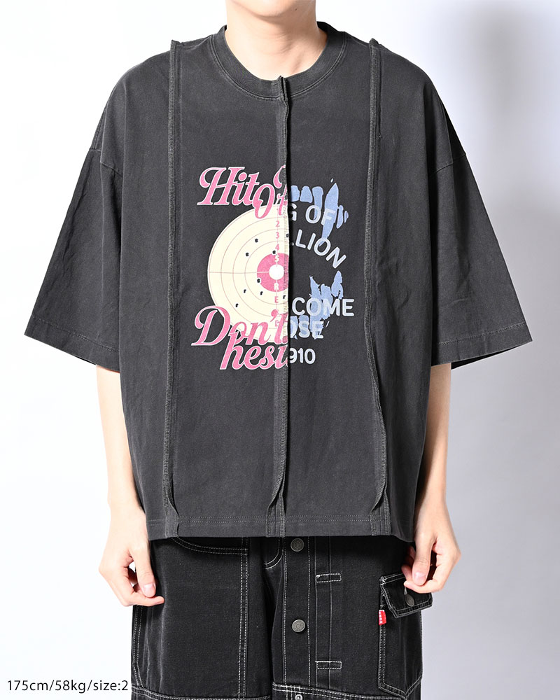 FADE SWITCHING TEE -BLACK-