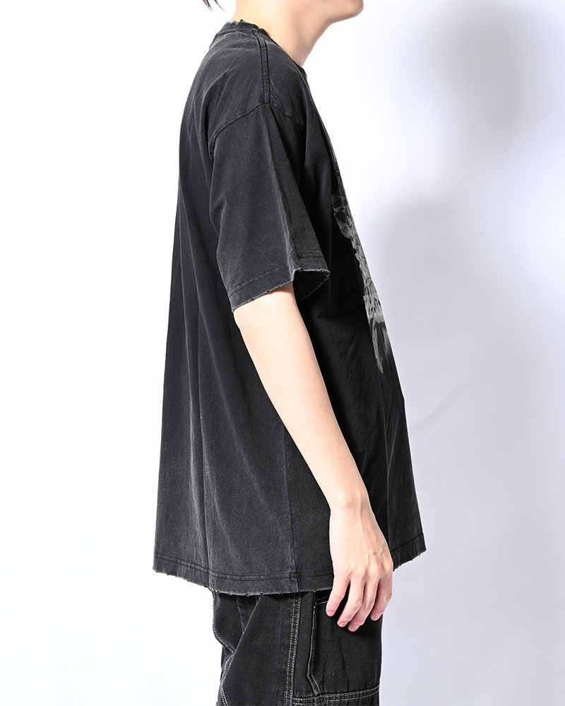 OVERLAP FICTION BAND TEE -BLACK-