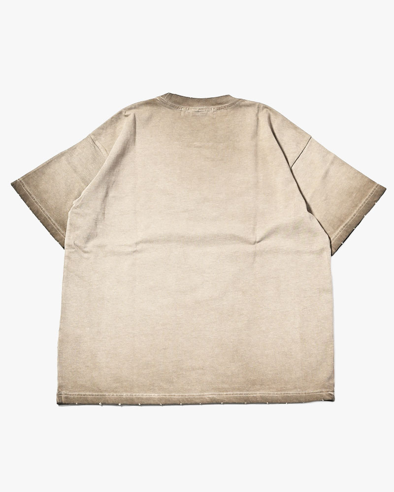 OVERLAP FICTION BAND TEE -GRAY-