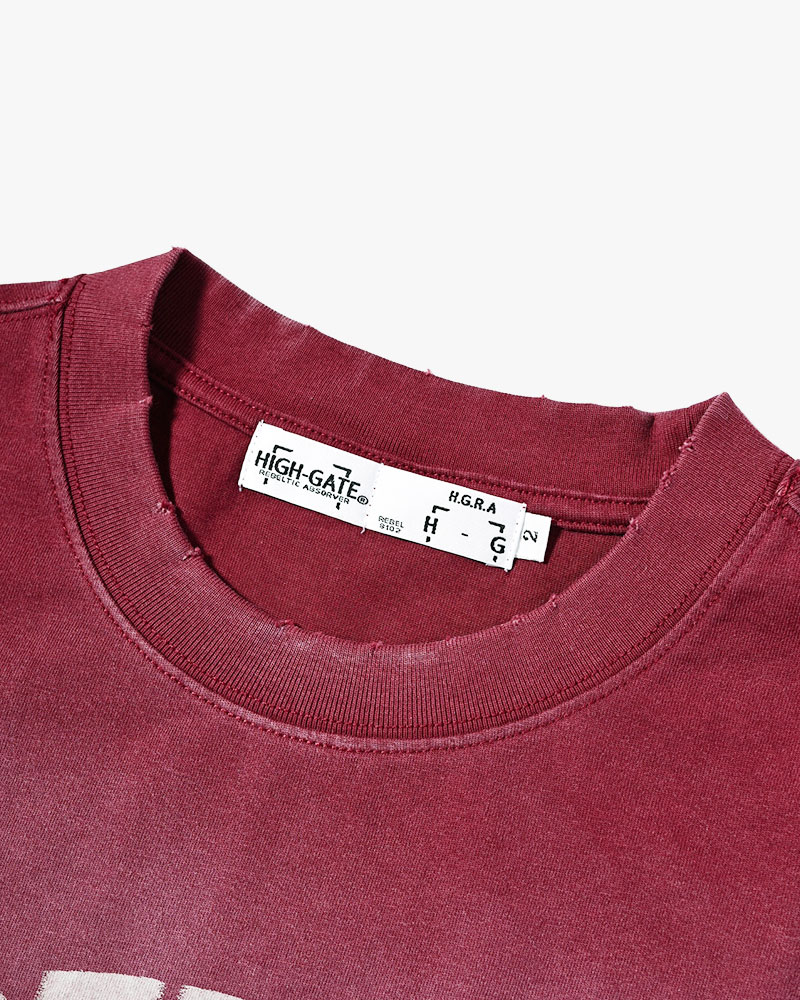 DIRTY PRINT S/S TEE -BURGUNDY-