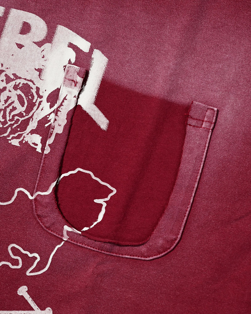 DIRTY PRINT S/S TEE -BURGUNDY-