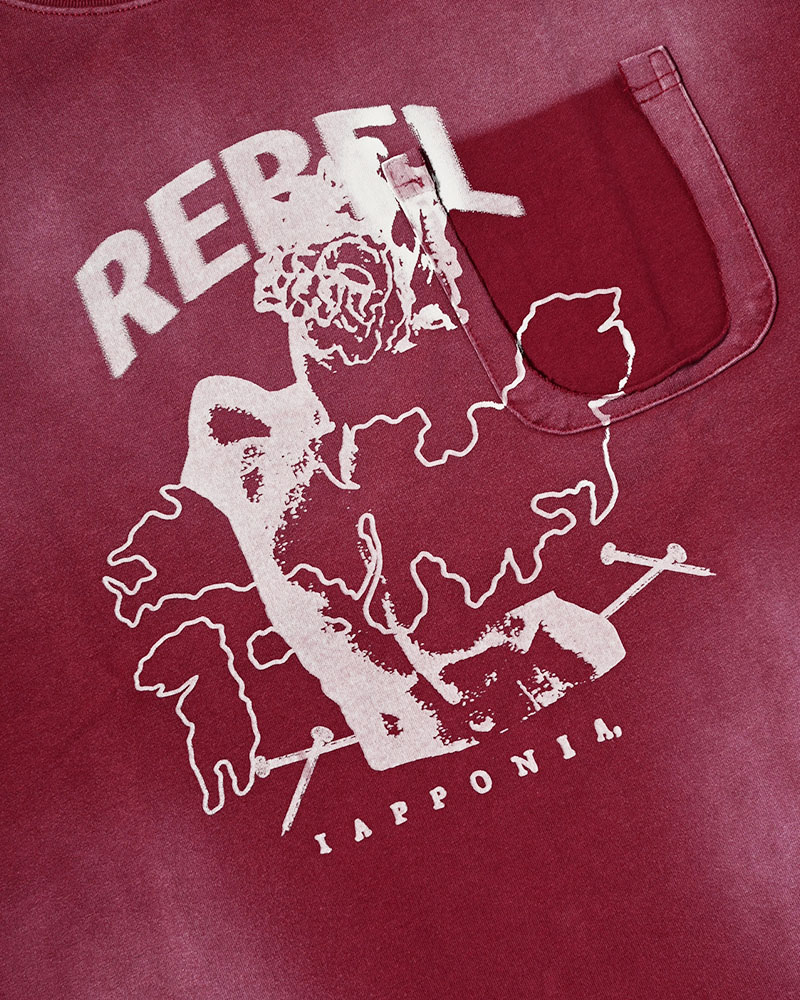 DIRTY PRINT S/S TEE -BURGUNDY-