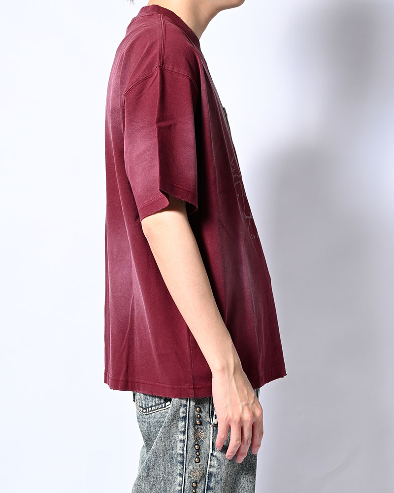 DIRTY PRINT S/S TEE -BURGUNDY-