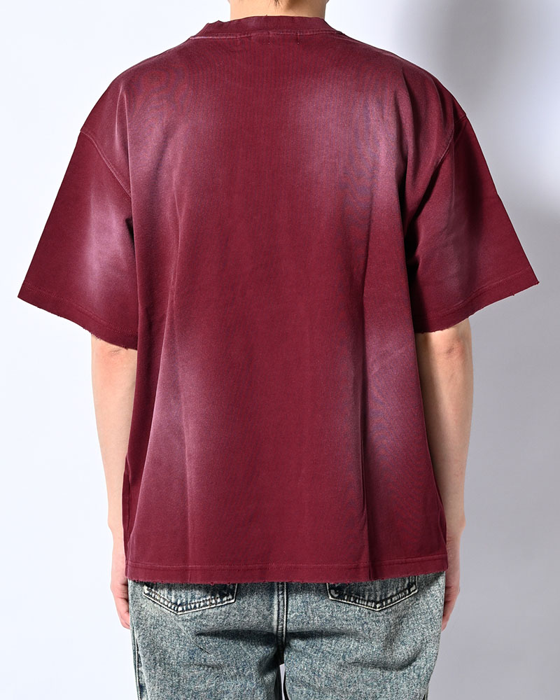 DIRTY PRINT S/S TEE -BURGUNDY-