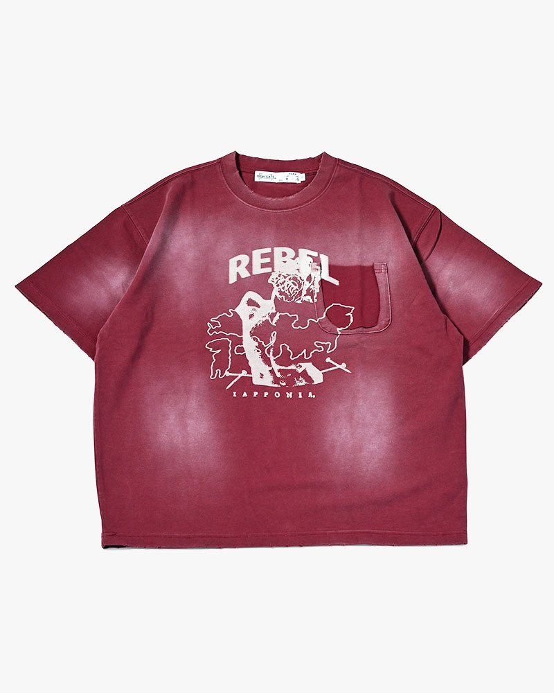 DIRTY PRINT S/S TEE -BURGUNDY-