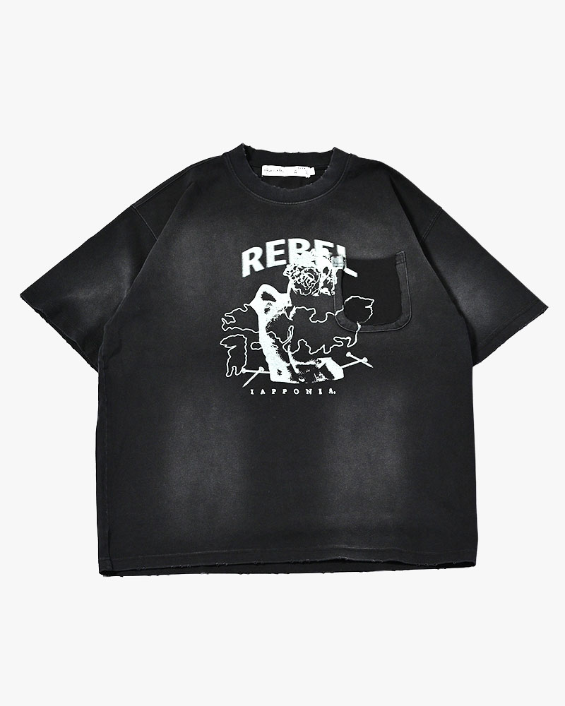 DIRTY PRINT S/S TEE -BLACK-