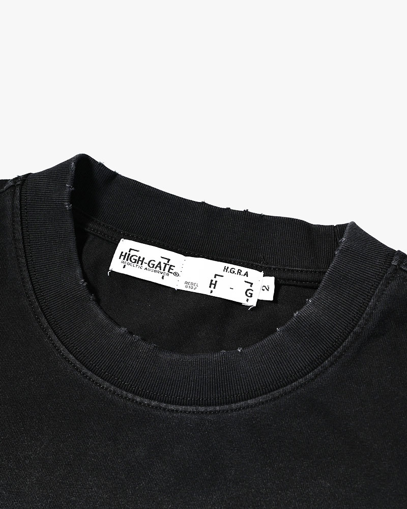 DIRTY PRINT S/S TEE -BLACK-