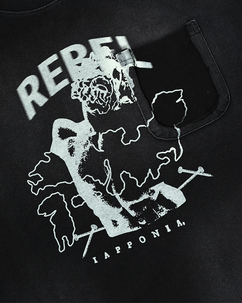 DIRTY PRINT S/S TEE -BLACK-