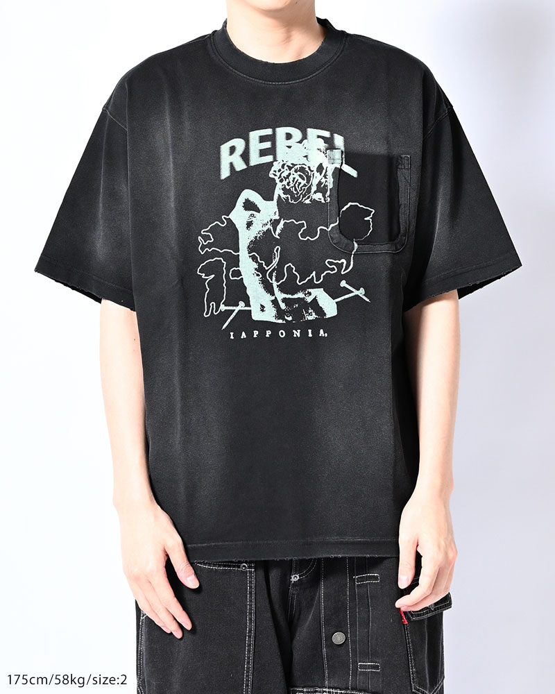 DIRTY PRINT S/S TEE -BLACK-