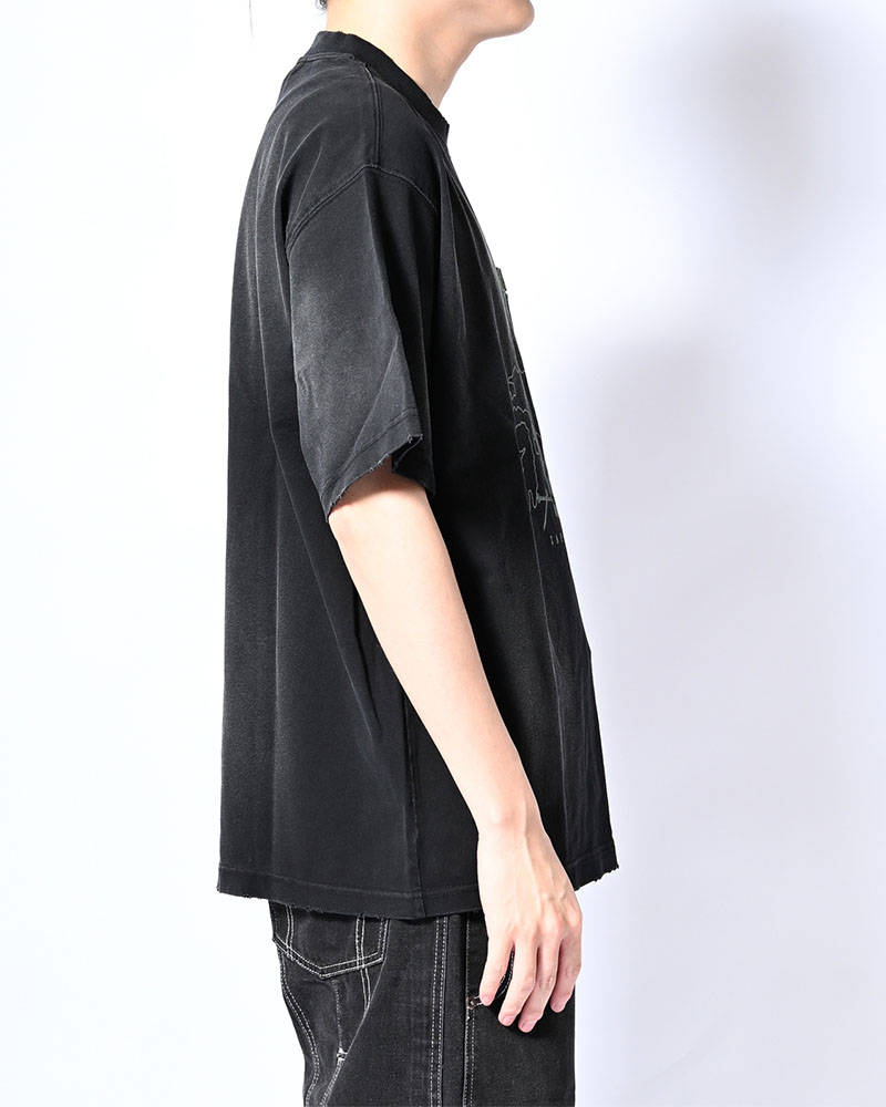 DIRTY PRINT S/S TEE -BLACK-
