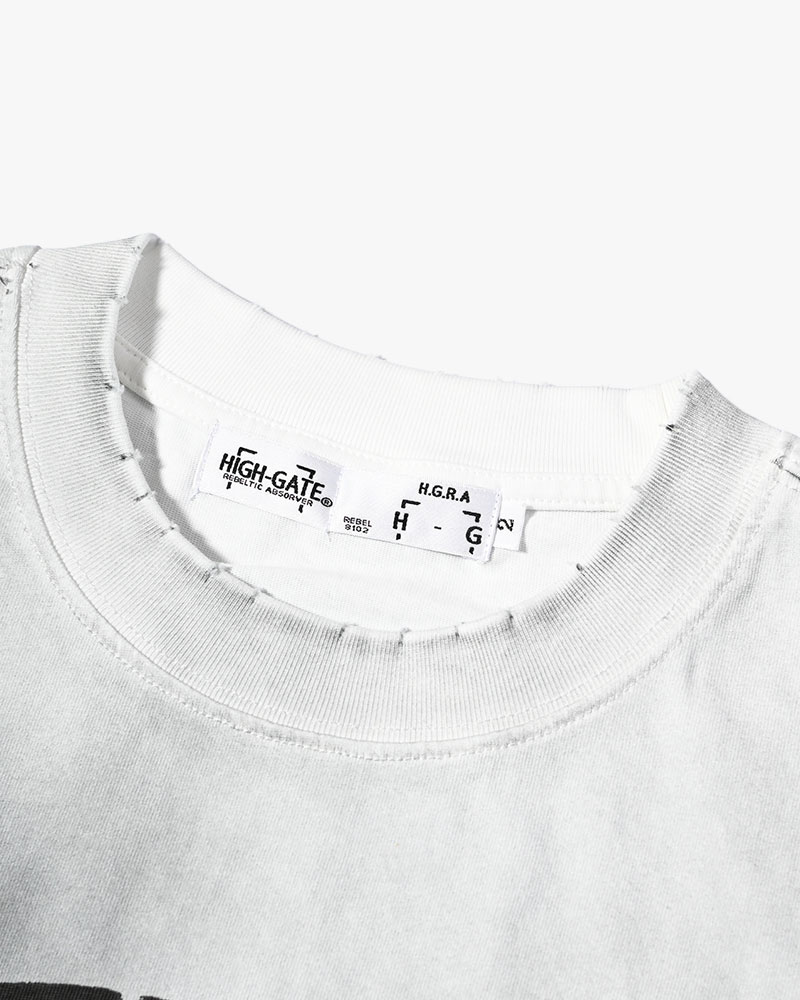 DIRTY PRINT S/S TEE -WHITE-