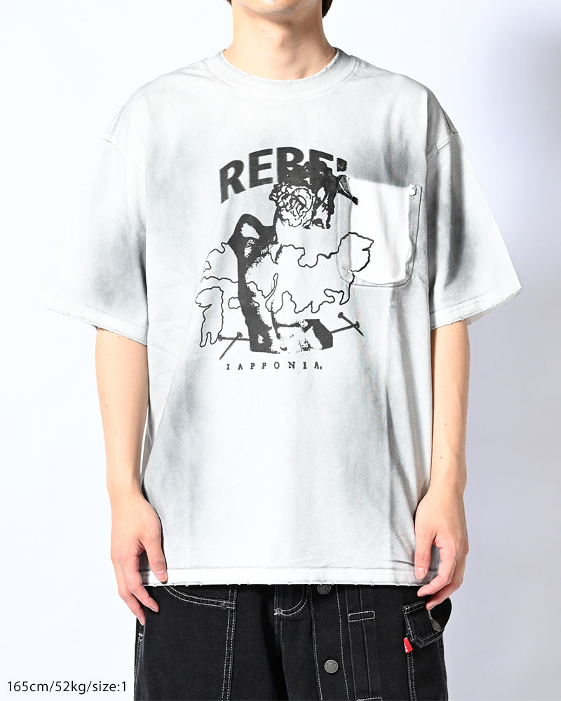 DIRTY PRINT S/S TEE -WHITE-