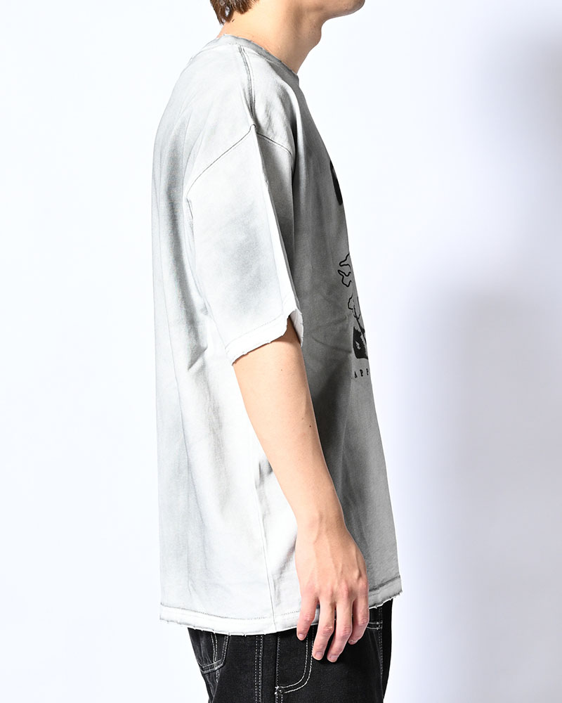 DIRTY PRINT S/S TEE -WHITE-