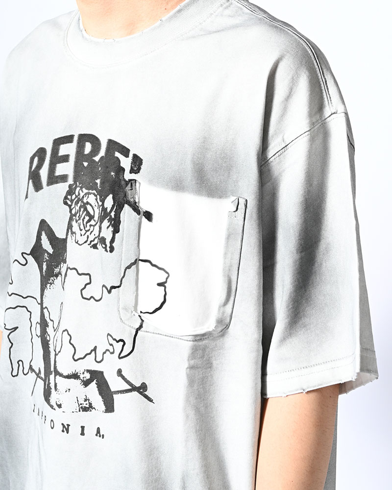 DIRTY PRINT S/S TEE -WHITE-