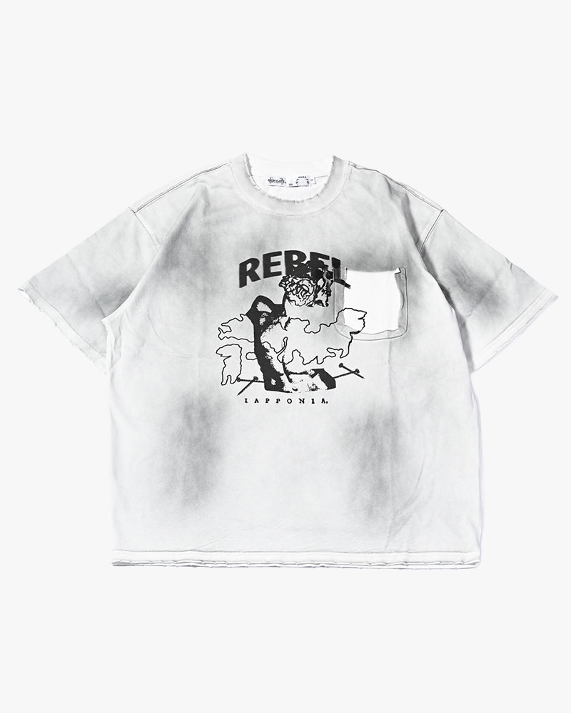 DIRTY PRINT S/S TEE -WHITE-