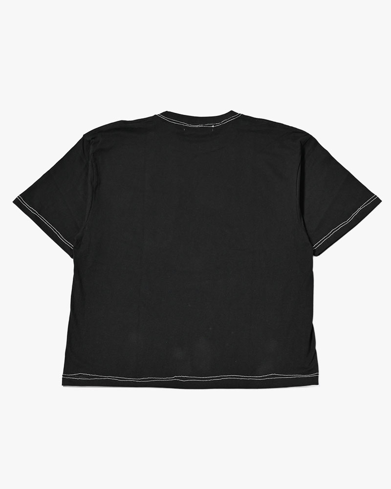 ROUGH STITCH POCKET TEE -BLACK-