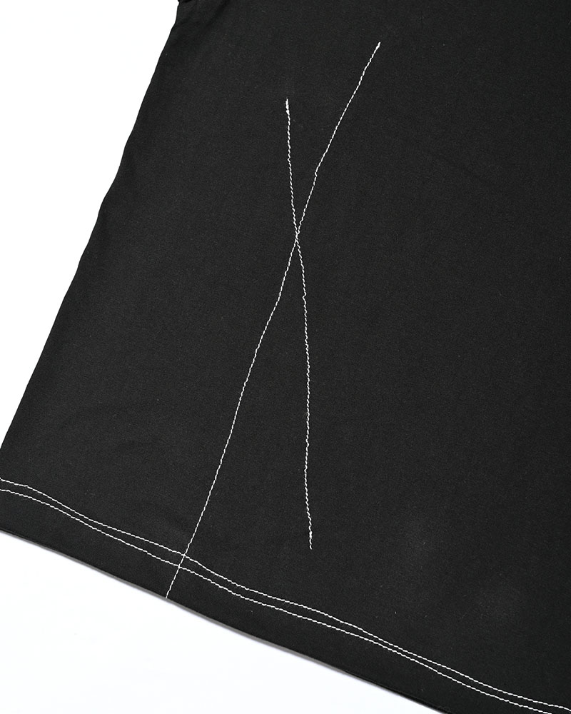 ROUGH STITCH POCKET TEE -BLACK-