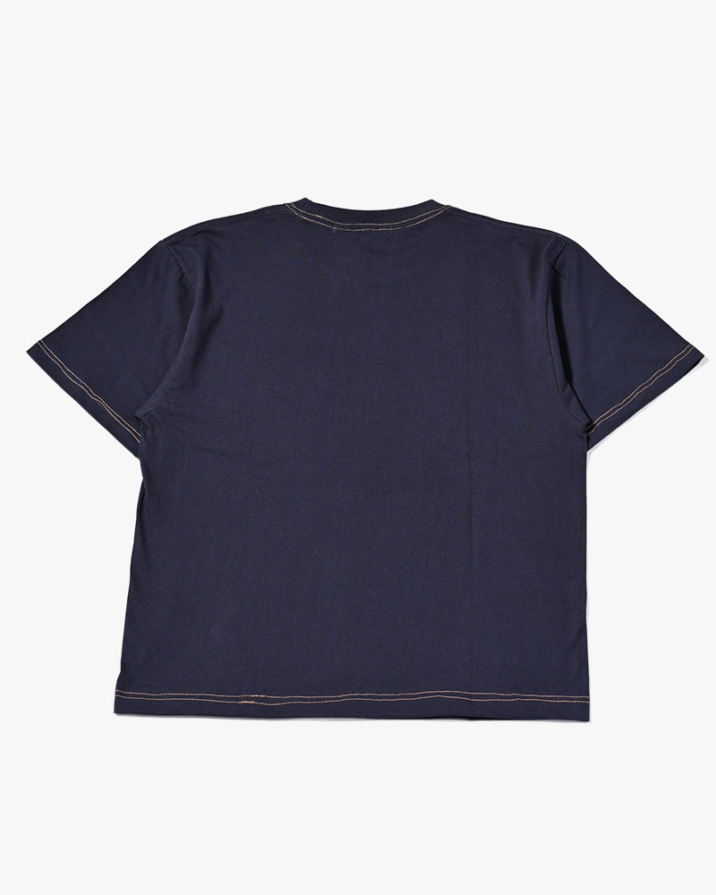 ROUGH STITCH POCKET TEE -NAVY-