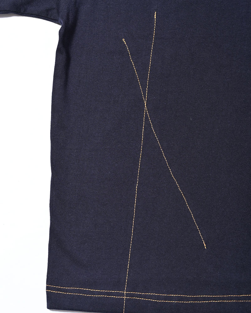ROUGH STITCH POCKET TEE -NAVY-