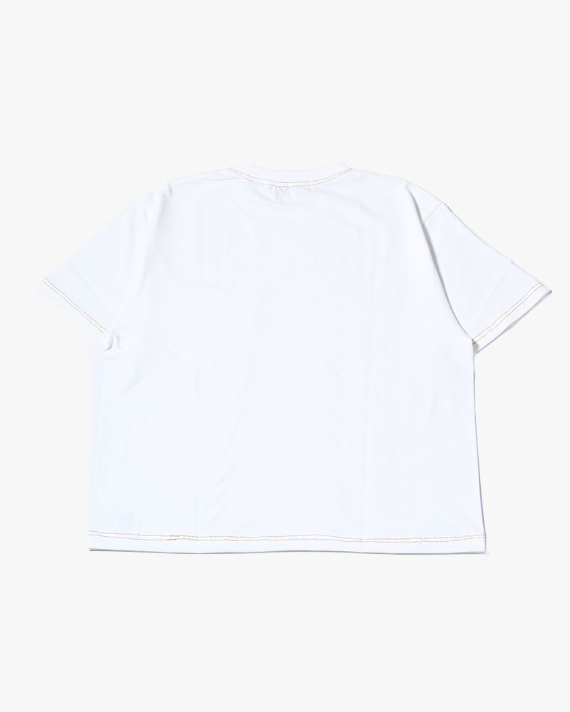 ROUGH STITCH POCKET TEE -WHITE-