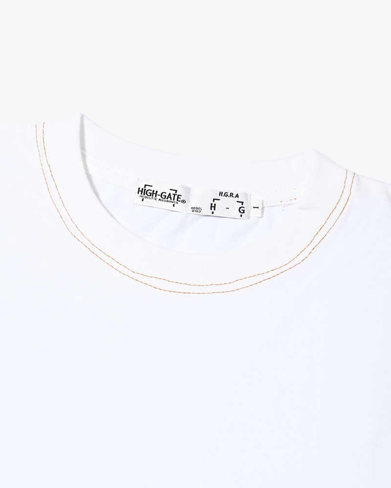 ROUGH STITCH POCKET TEE -WHITE-