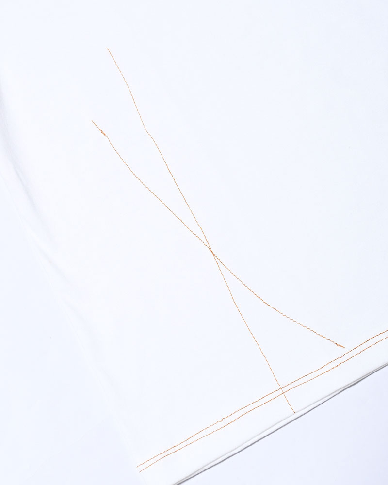ROUGH STITCH POCKET TEE -WHITE-