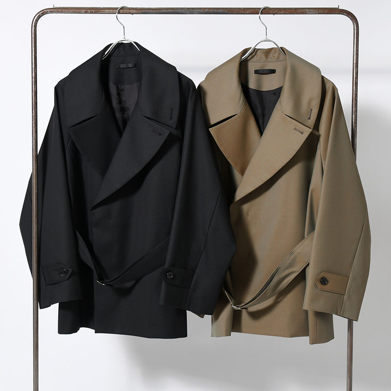 BELTED SHORT TRENCH -2.COLOR-