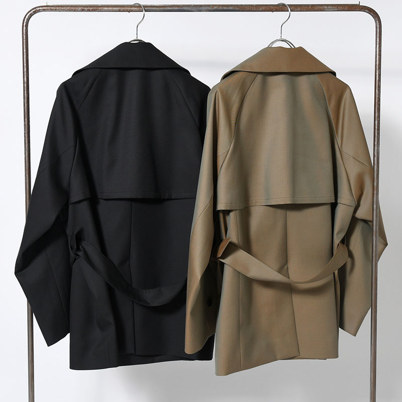 BELTED SHORT TRENCH -2.COLOR-