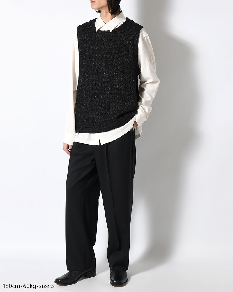 SUMMER TWEED P/O VEST -BLACK-