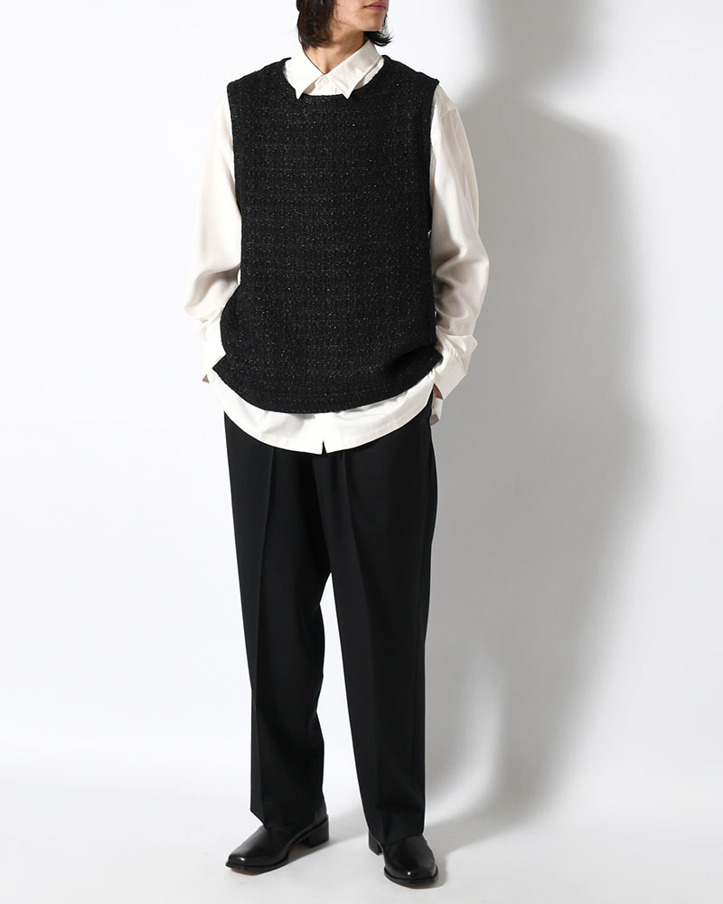 SUMMER TWEED P/O VEST -BLACK-