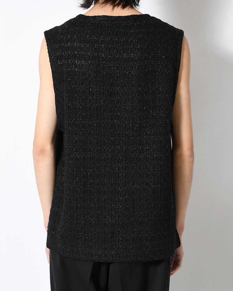 SUMMER TWEED P/O VEST -BLACK-