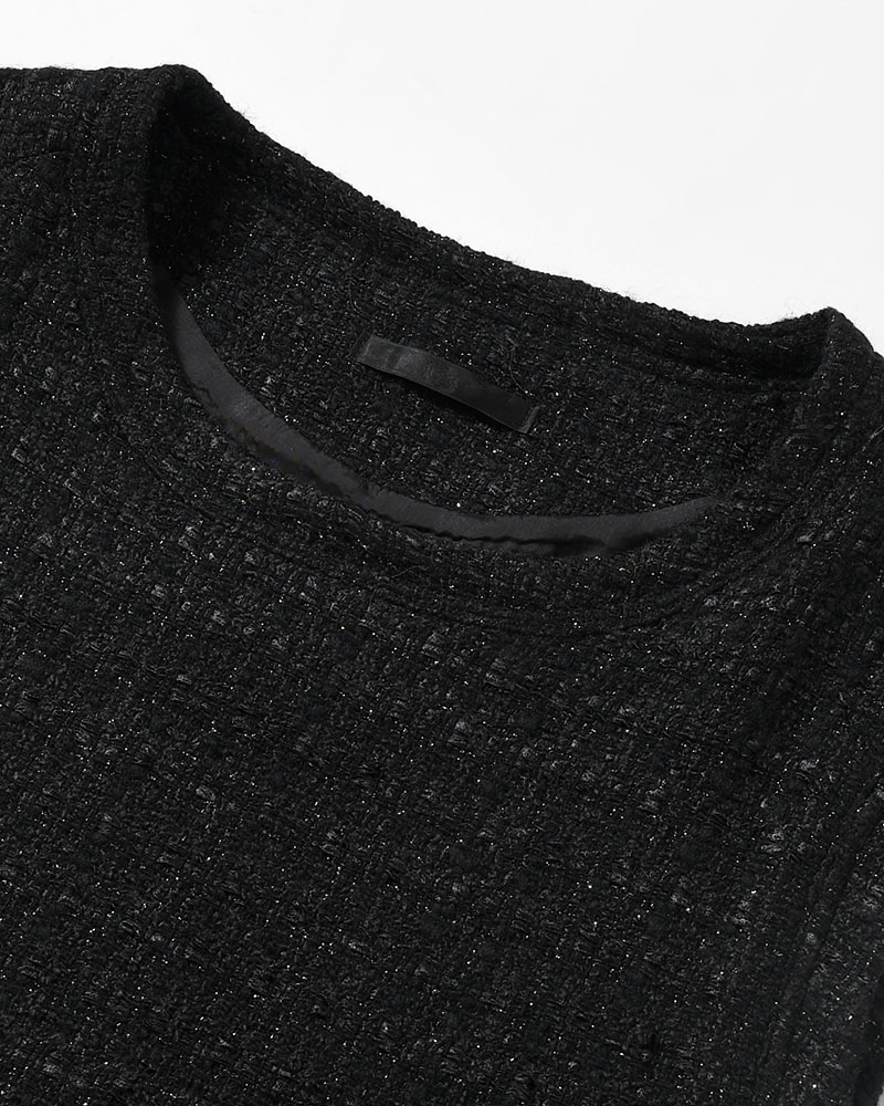 SUMMER TWEED P/O VEST -BLACK-