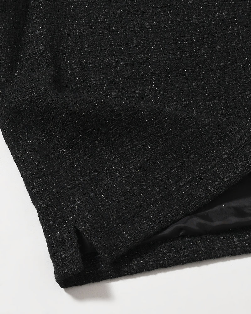 SUMMER TWEED P/O VEST -BLACK-