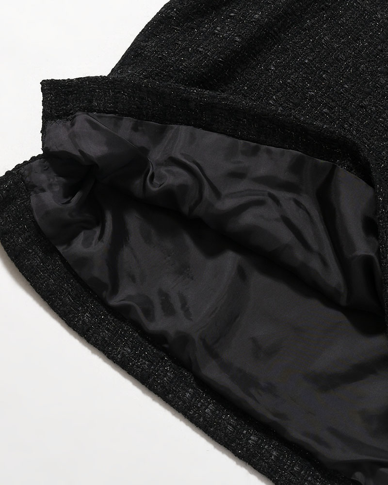 SUMMER TWEED P/O VEST -BLACK-