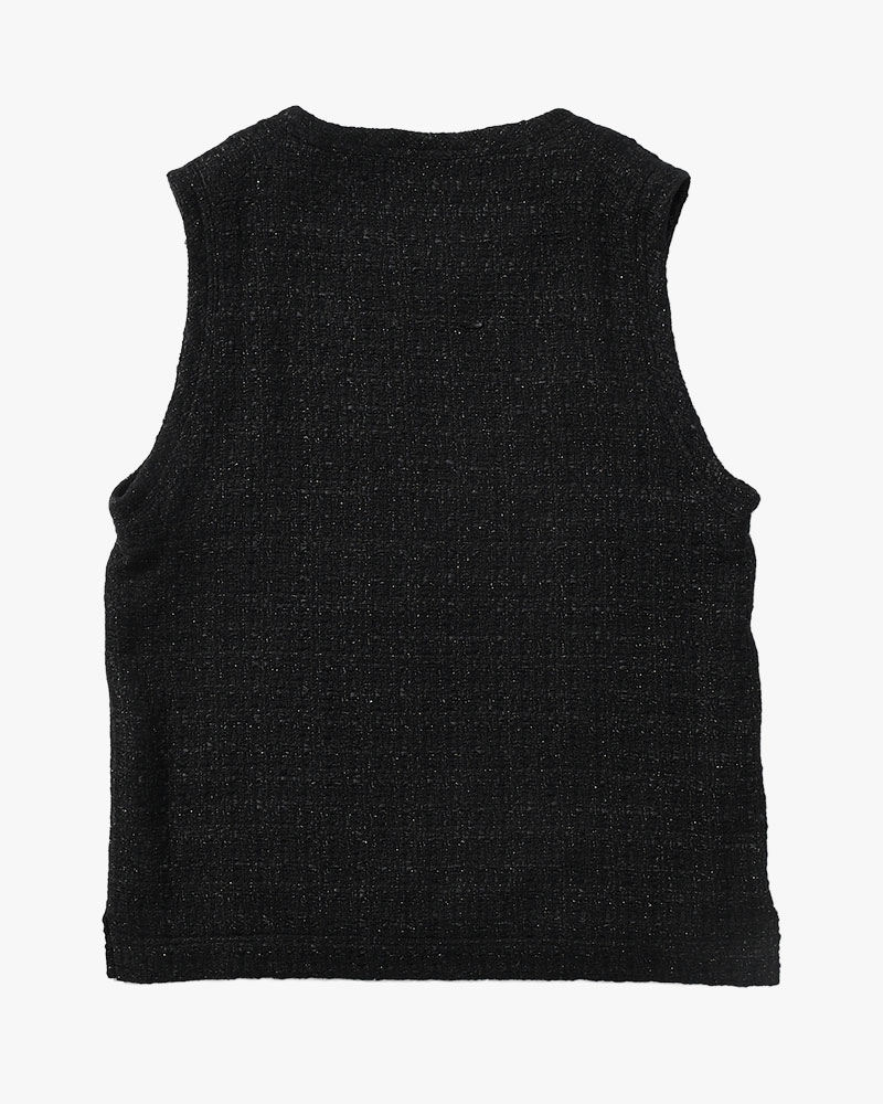 SUMMER TWEED P/O VEST -BLACK-