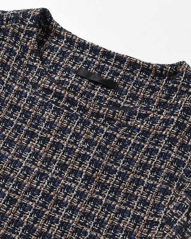 SUMMER TWEED P/O VEST -NAVY-