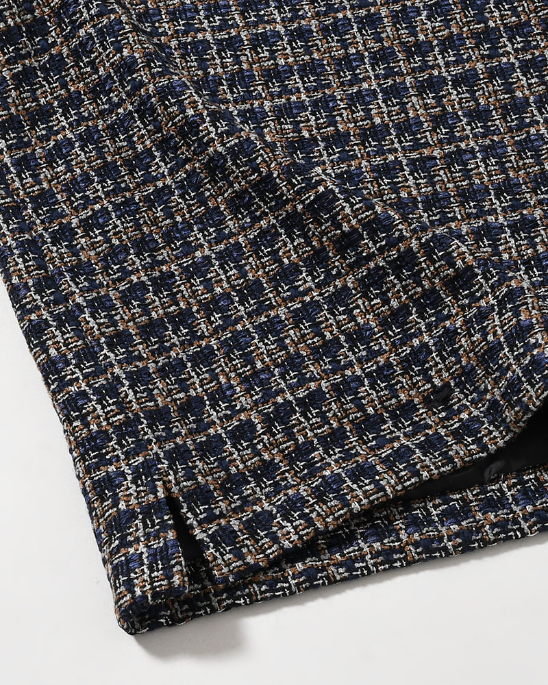 SUMMER TWEED P/O VEST -NAVY-