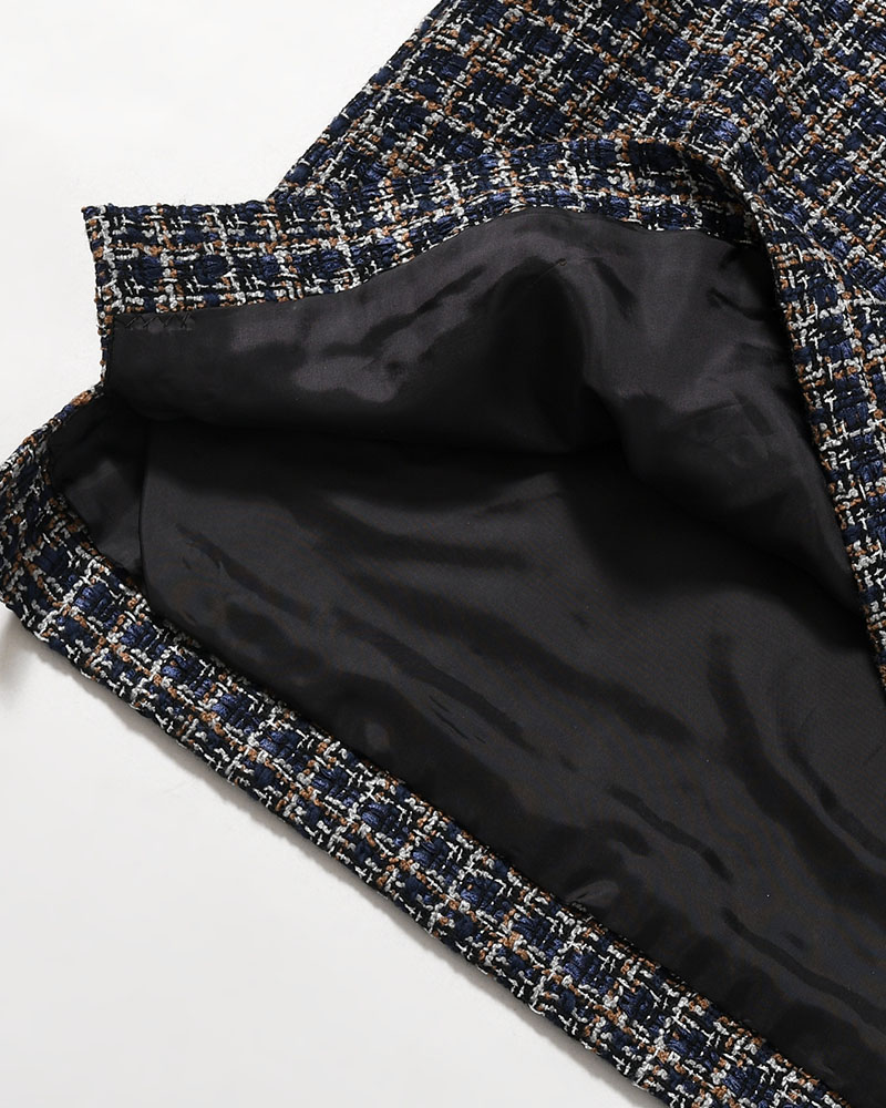 SUMMER TWEED P/O VEST -NAVY-