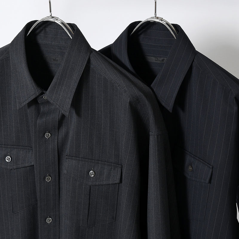 PINSTRIPE WESTERN SHIRT -2.COLOR-