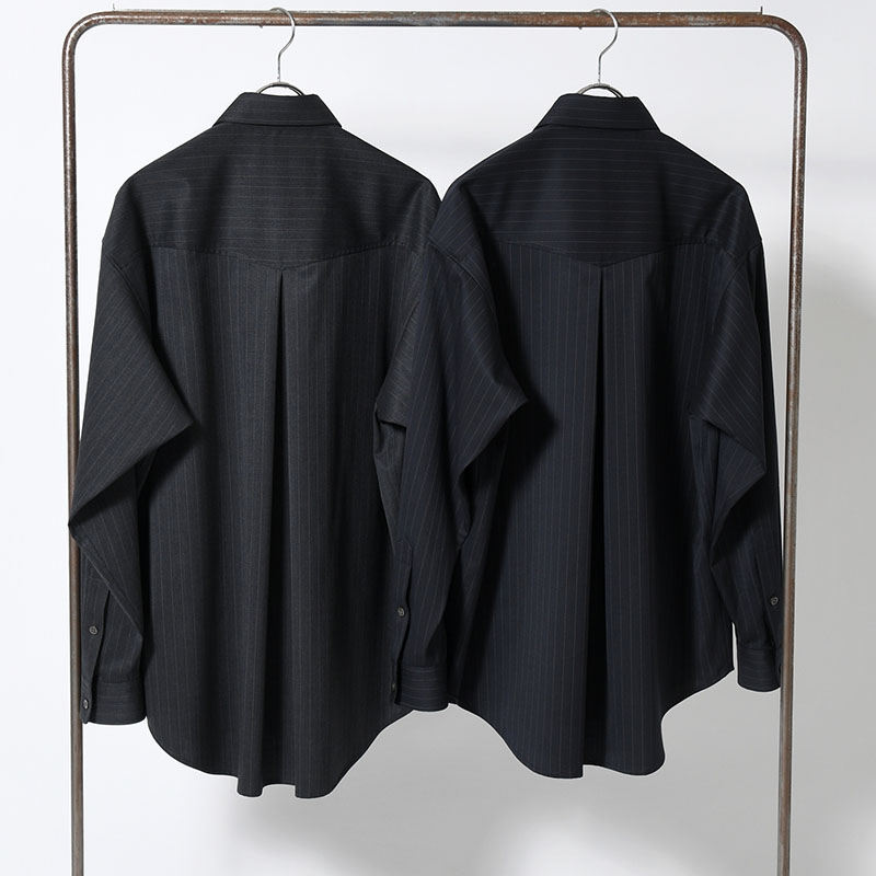 PINSTRIPE WESTERN SHIRT -2.COLOR-