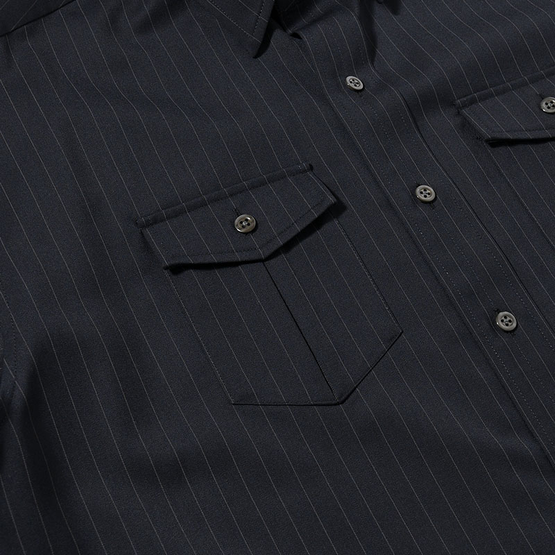 PINSTRIPE WESTERN SHIRT -2.COLOR-