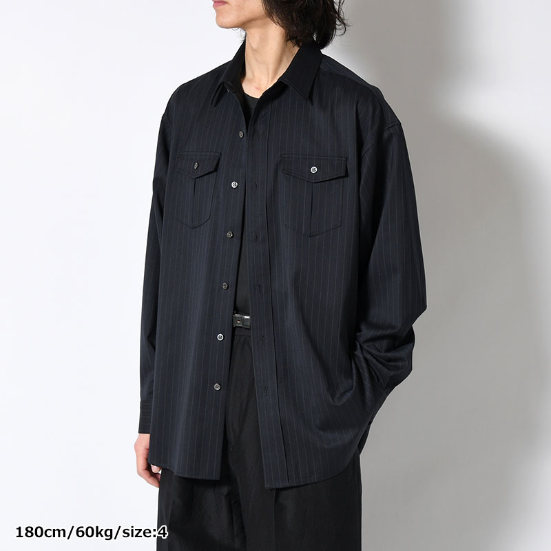 PINSTRIPE WESTERN SHIRT -2.COLOR-