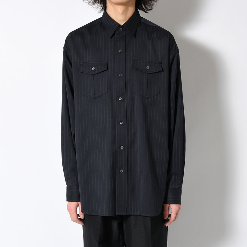 PINSTRIPE WESTERN SHIRT -2.COLOR-