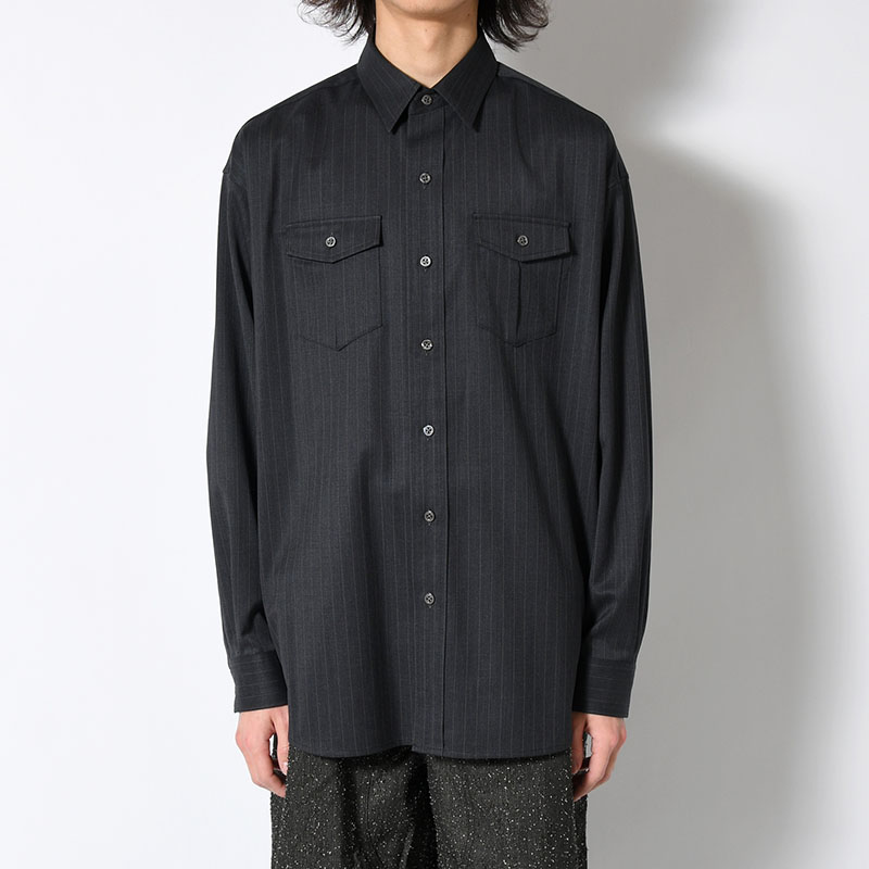 PINSTRIPE WESTERN SHIRT -2.COLOR-