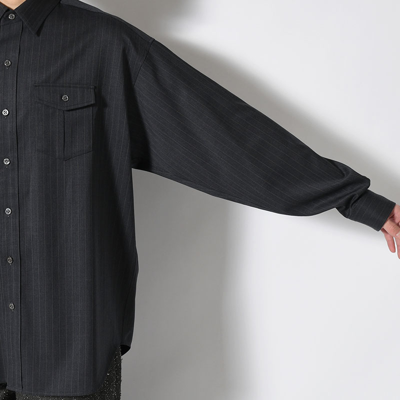 PINSTRIPE WESTERN SHIRT -2.COLOR-