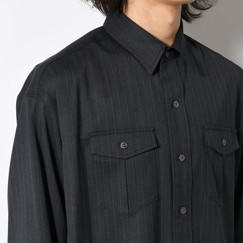 PINSTRIPE WESTERN SHIRT -2.COLOR-
