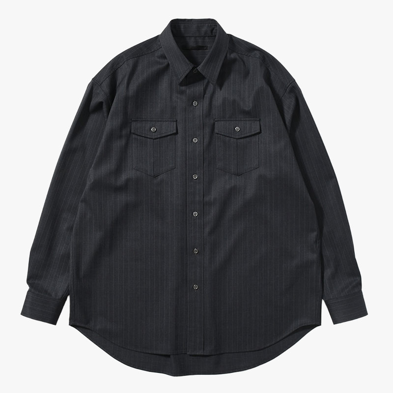 PINSTRIPE WESTERN SHIRT -2.COLOR-