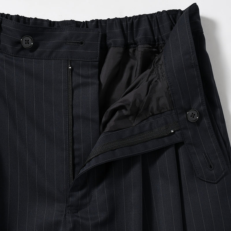 2TUCK WIDE PINSTRIPE PANTS -2.COLOR-