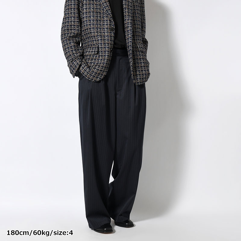 2TUCK WIDE PINSTRIPE PANTS -2.COLOR-